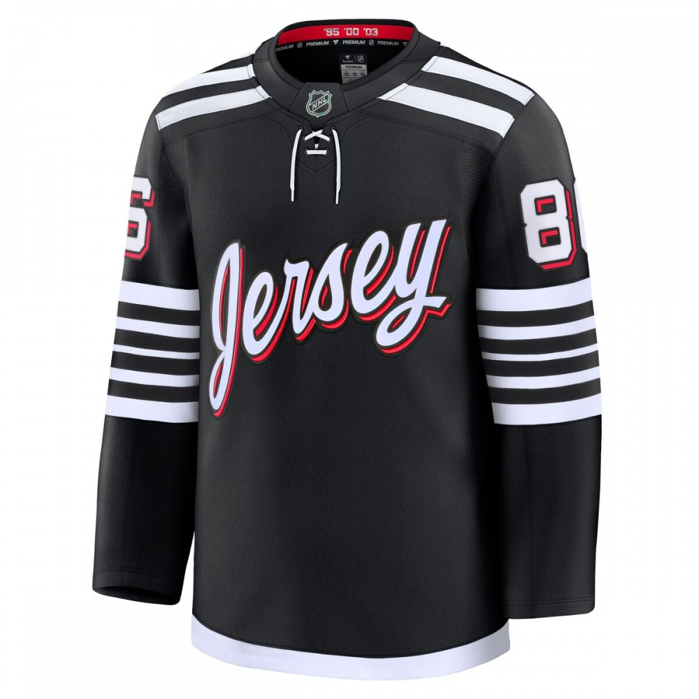 Jack Hughes New Jersey Devils Alternate Premium Jersey Black - view 2