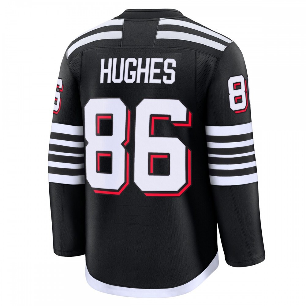 Jack Hughes New Jersey Devils Alternate Premium Jersey Black - view 3