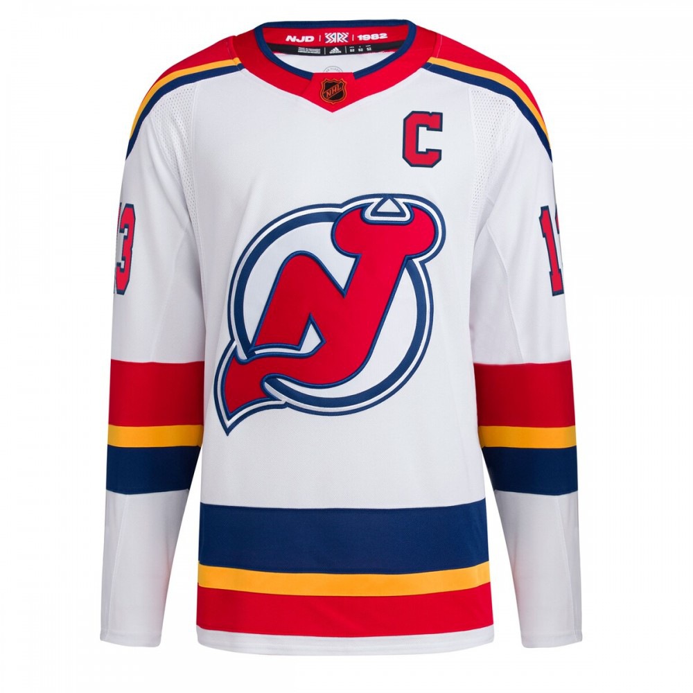 Nico Hischier New Jersey Devils Reverse Retro 2.0 Athletic Fit Player Jersey White - view 2