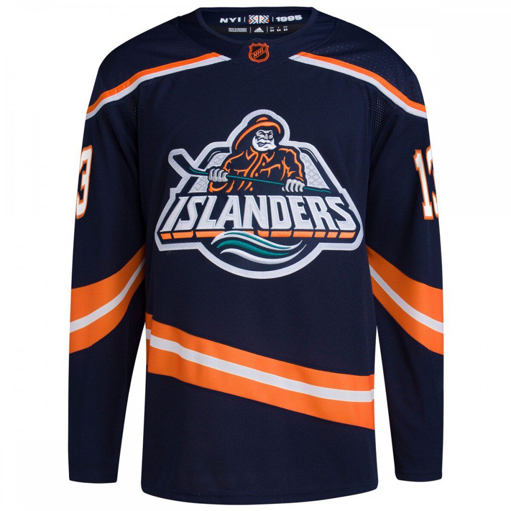 Mathew Barzal New York Islanders Reverse Retro 2.0 Athletic Fit Player Jersey Navy - view 2