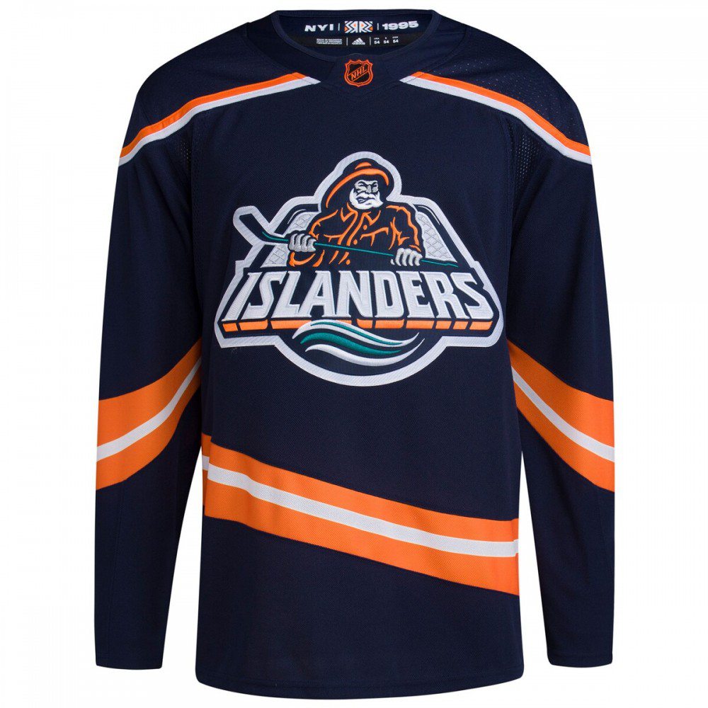 New York Islanders Reverse Retro 2.0 Athletic Fit Blank Jersey Navy - view 2