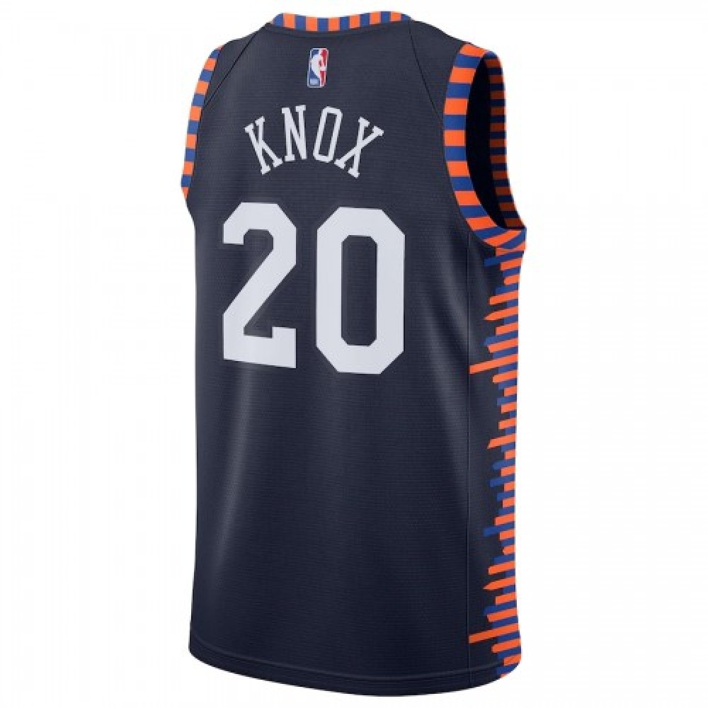 Men's New York Knicks Kevin Knox II #20 Navy 2019/20 Finished Swingman Jersey City Edtion - view 3