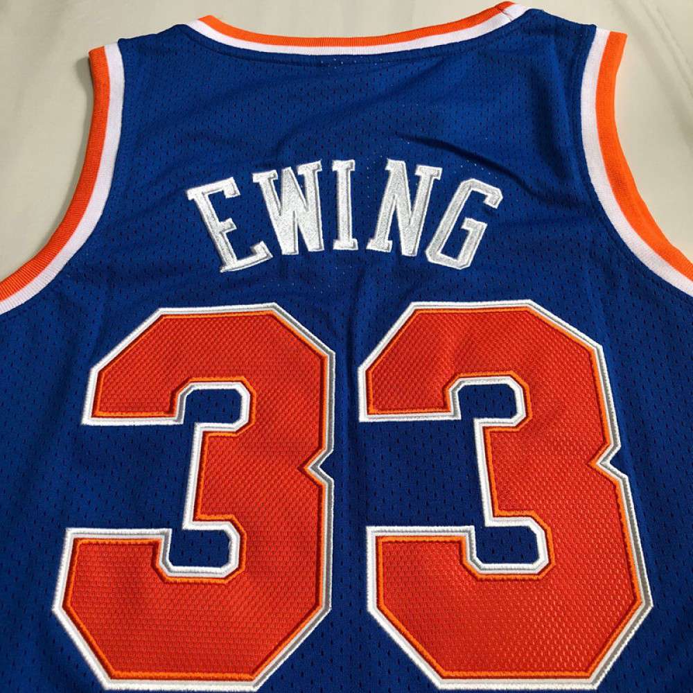 Patrick Ewing New York Knicks Blue 1985-86 Hardwood Classics Swingman Jersey - view 5
