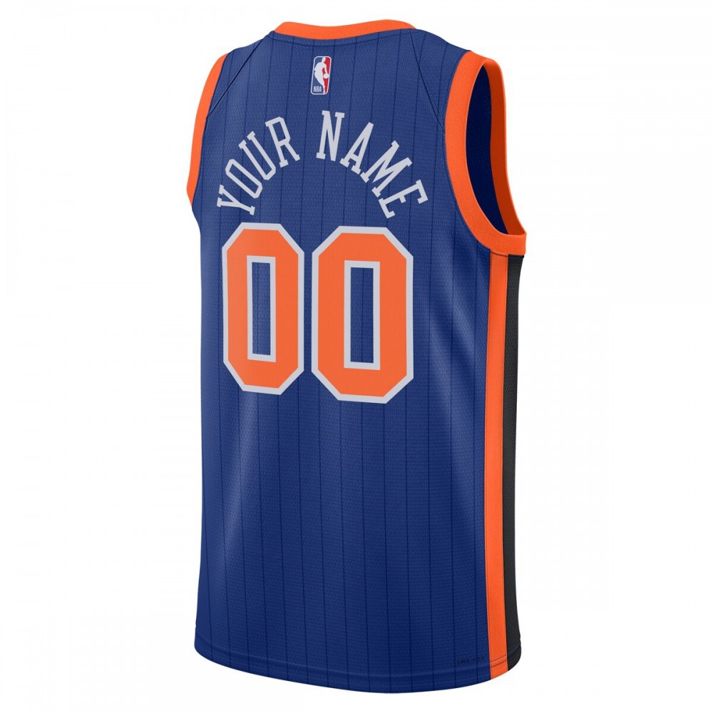 New York Knicks Unisex 2023/24 Custom Swingman Jersey Blue City Edition - view 3