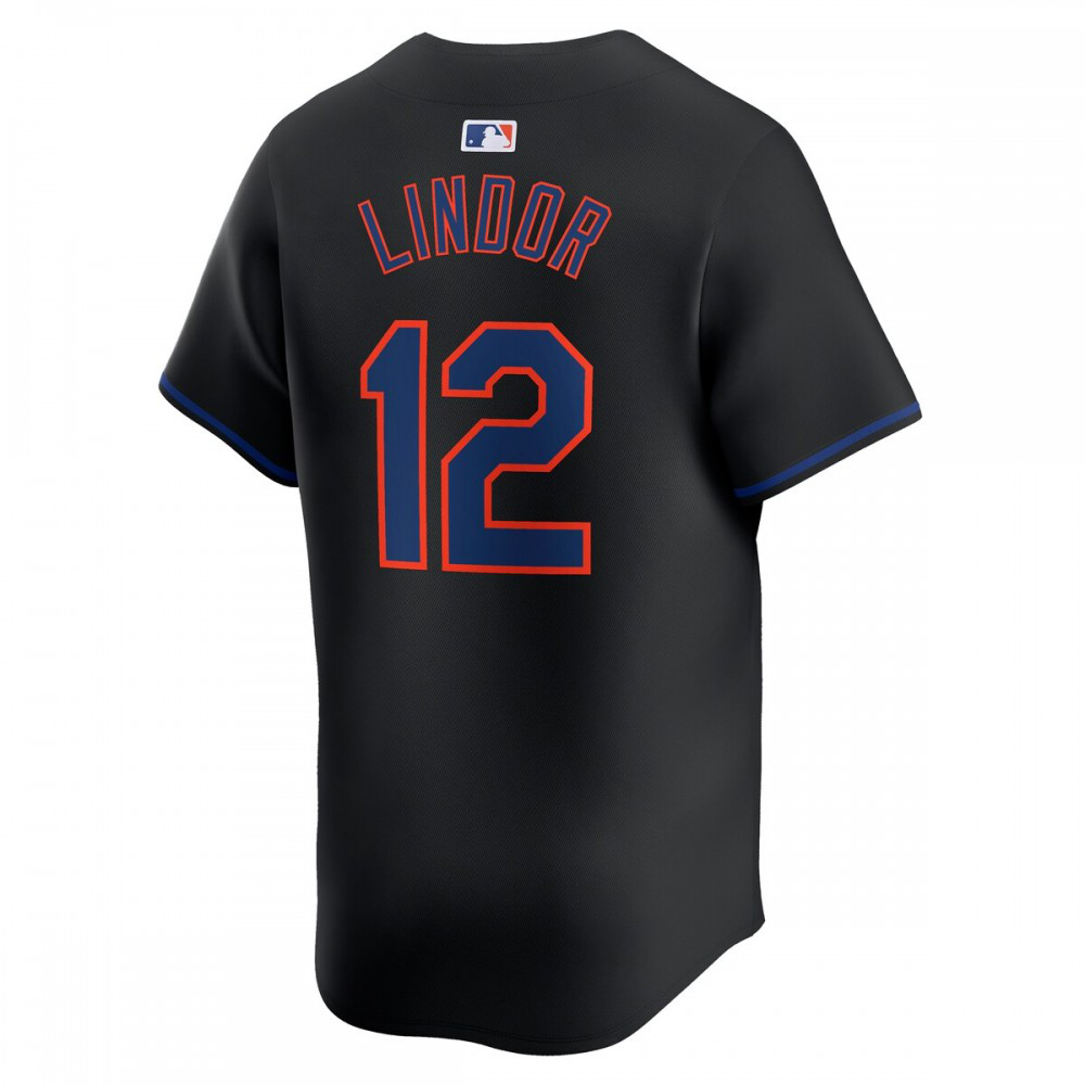 Francisco Lindor New York Mets Alternate Limited Player Jersey – Black - view 3