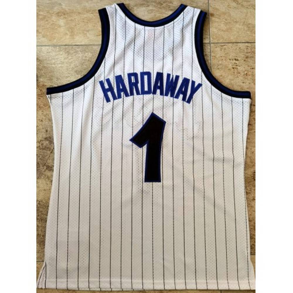 Men's Orlando Magic Anfernee Hardaway #1 Throwback White 93-94 Hardwood Classics Jersey - view 4