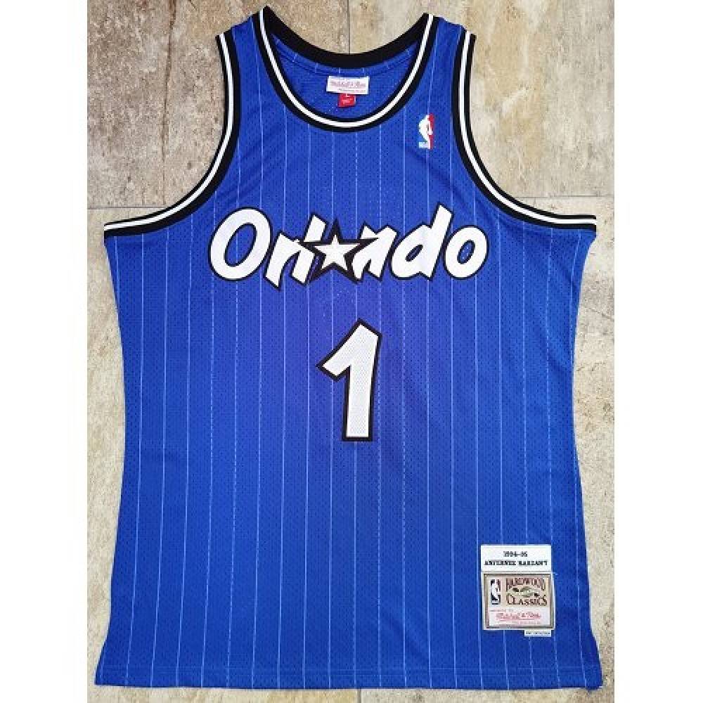 Men's Orlando Magic Anfernee Hardaway #1 Throwback Blue 94-95 Hardwood Classics Jersey - view 4
