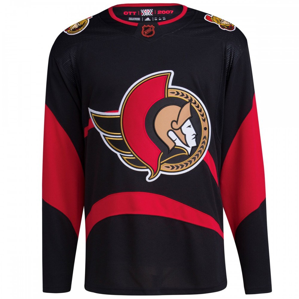 Ottawa Senators Reverse Retro 2.0 Athletic Fit Blank Jersey Black - view 2