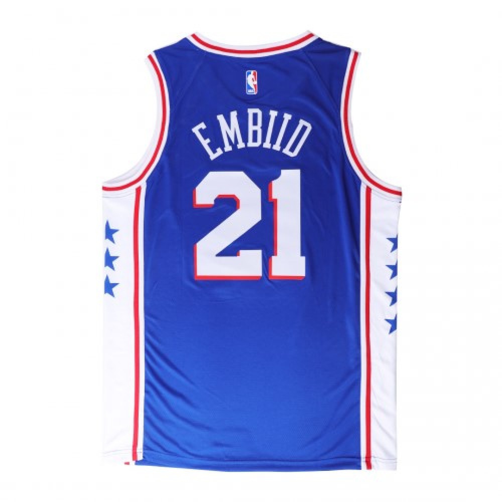 Men's Philadelphia 76ers Joel Embiid #21 Bule Swingman Jersey Icon Edition - view 3