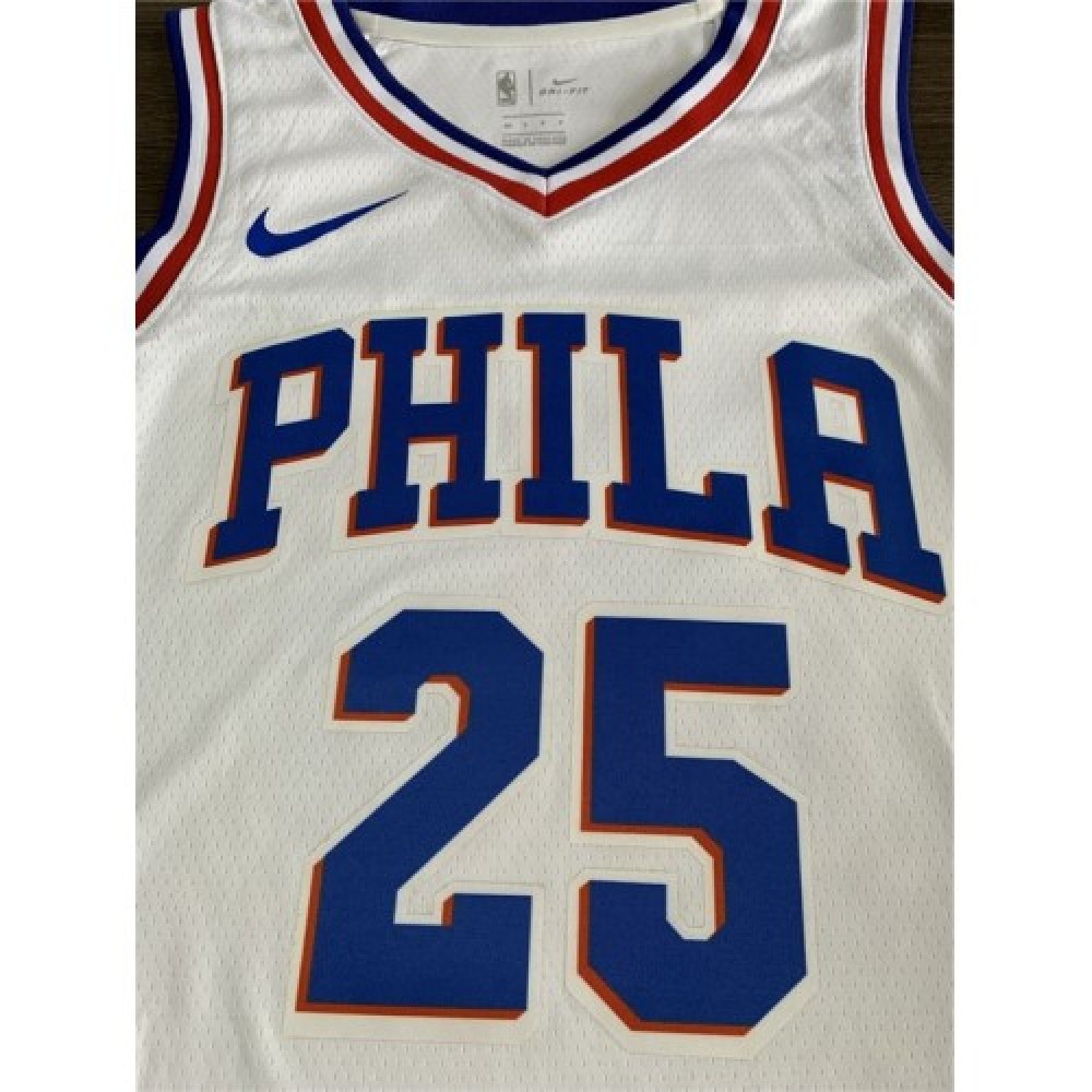 Men's Philadelphia 76ers Ben Simmons #25 White Swingman Jersey Association Edition - view 3