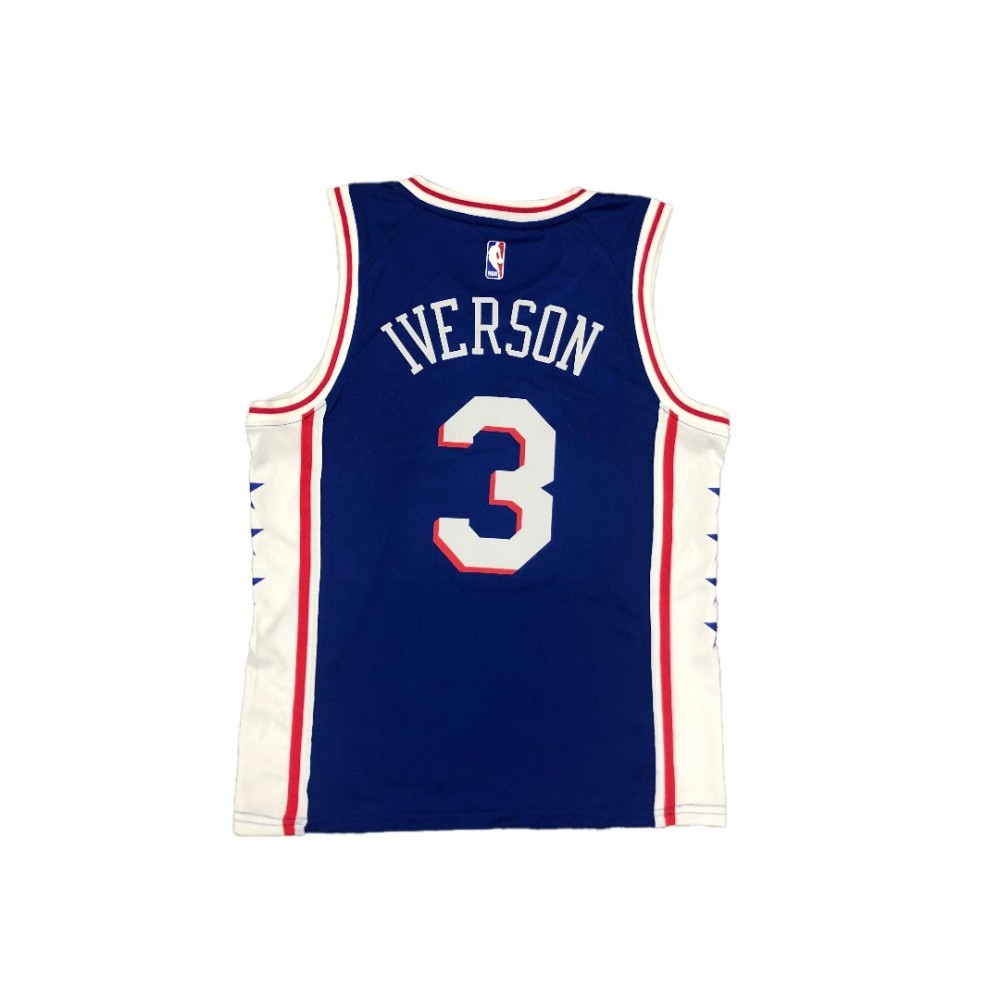 Men's Philadelphia 76ers Allen Iverson #3 Royal Swingman Jersey Icon Edition - view 3