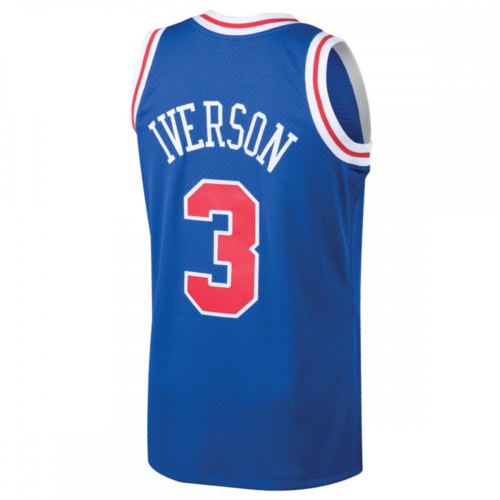 Allen Iverson Philadelphia 76ers Throwback 1996-97 Hardwood Classics Swingman Jersey Royal - view 3