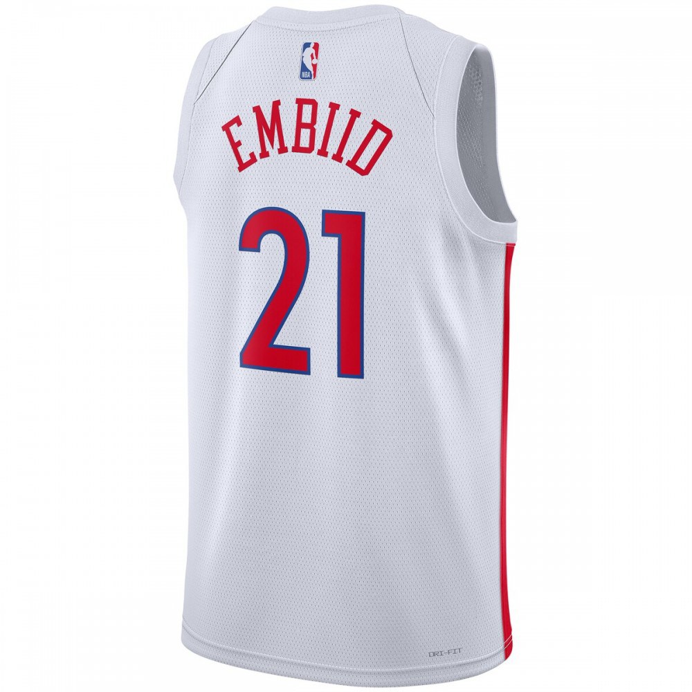 Joel Embiid Philadelphia 76ers Unisex 2022/23 Swingman Jersey City Edition White - view 3