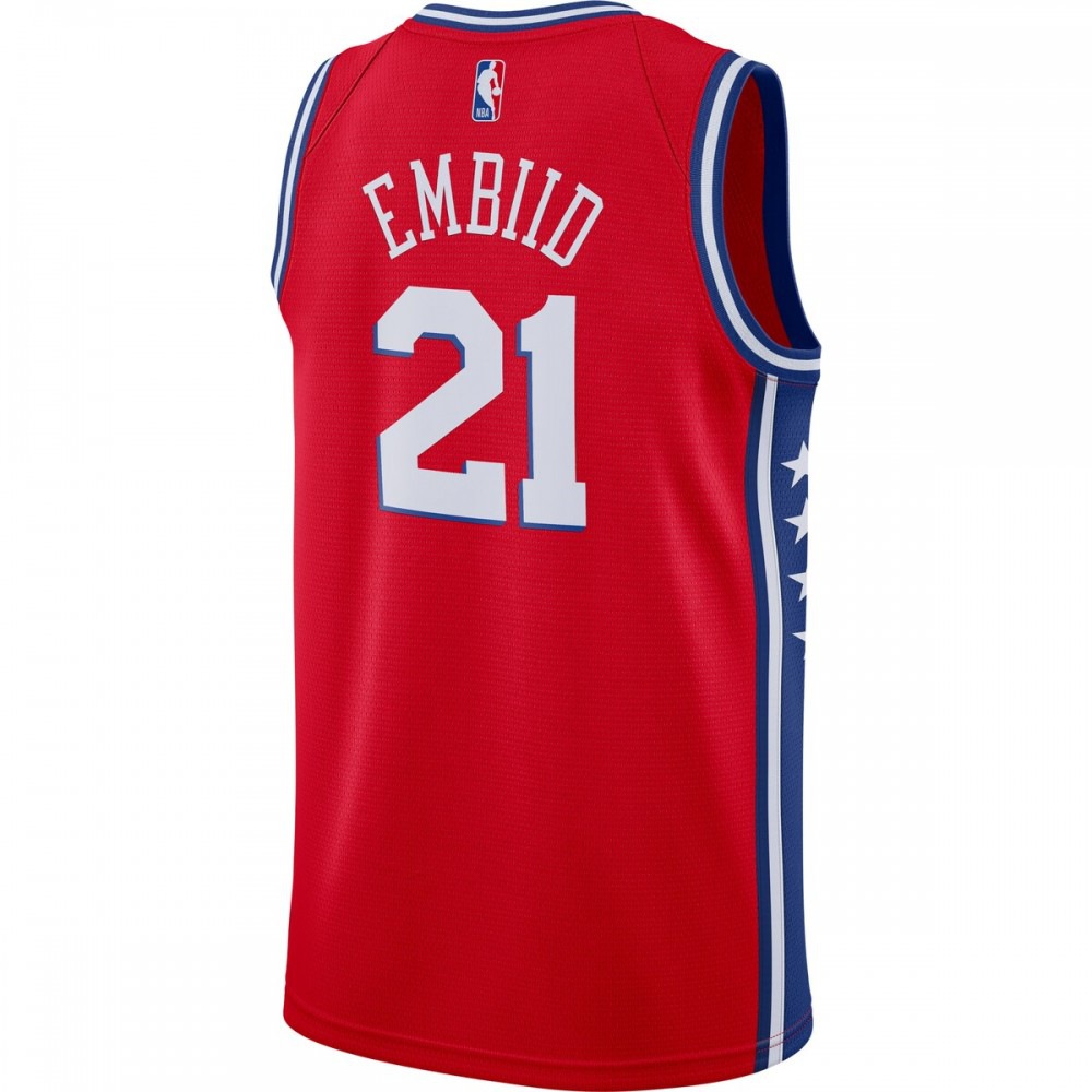 Joel Embiid Philadelphia 76ers 2020/21 Swingman Jersey Statement Edition Red - view 3