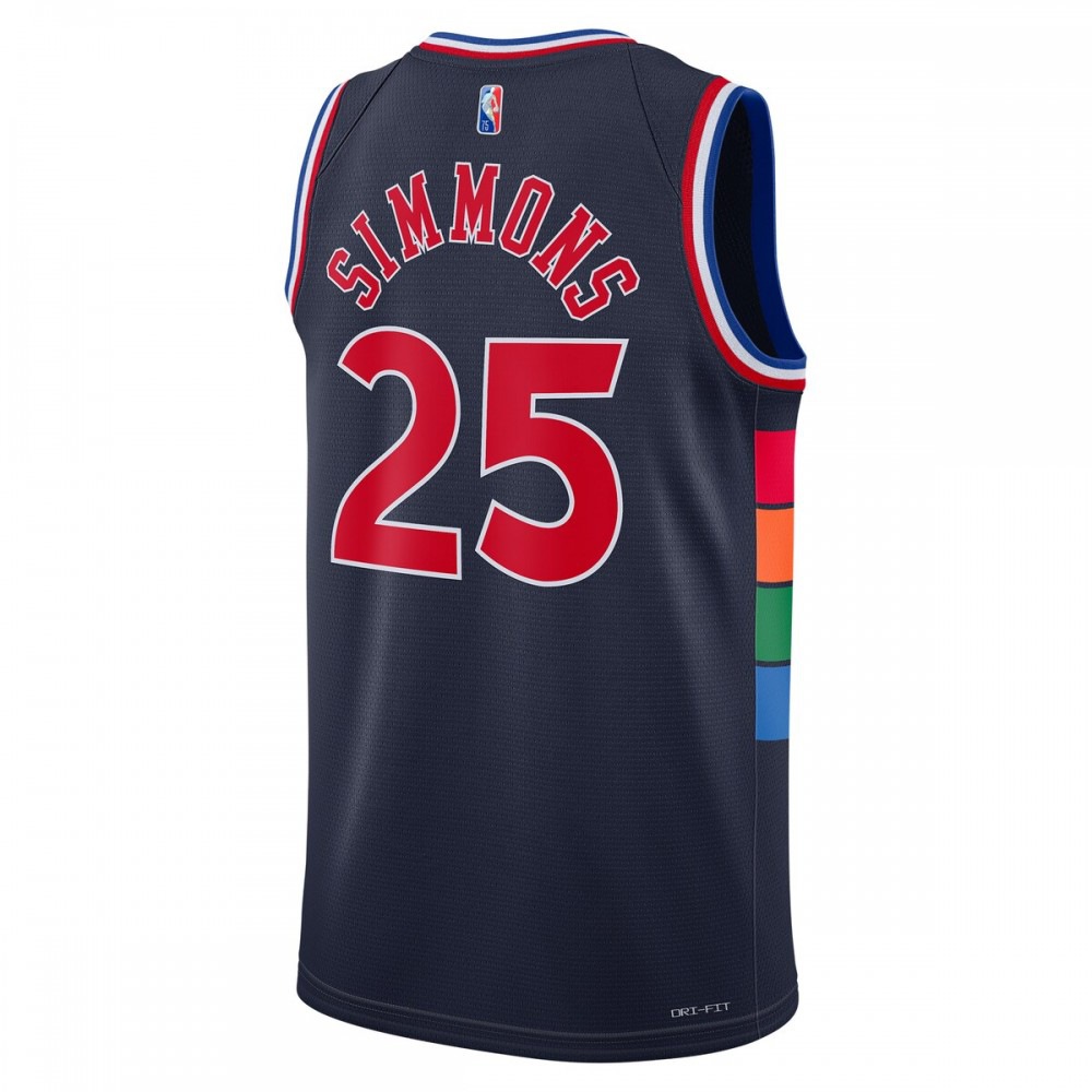 Ben Simmons Philadelphia 76ers 2021/22 Swingman Jersey City Edition Navy - view 3