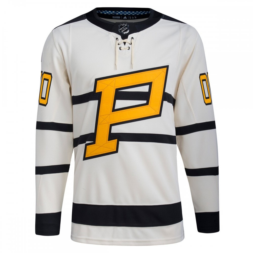 Pittsburgh Penguins 2023 Winter Classic Athletic Fit Custom Jersey Cream - view 2
