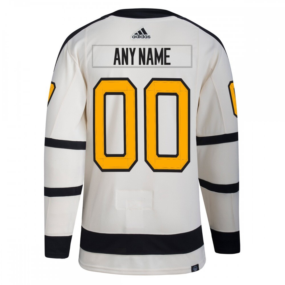 Pittsburgh Penguins 2023 Winter Classic Athletic Fit Custom Jersey Cream - view 3
