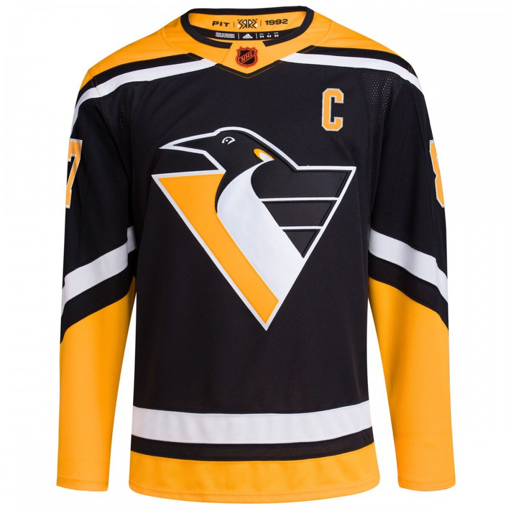 Sidney Crosby Pittsburgh Penguins Reverse Retro 2.0 Athletic Fit Player Jersey Black - view 2