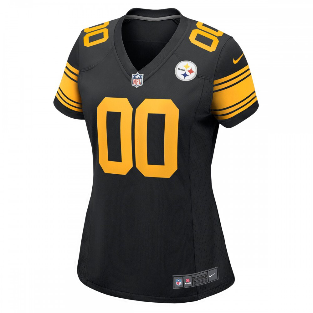 Pittsburgh Steelers Women's Alternate Custom Game Jersey Black - view 2