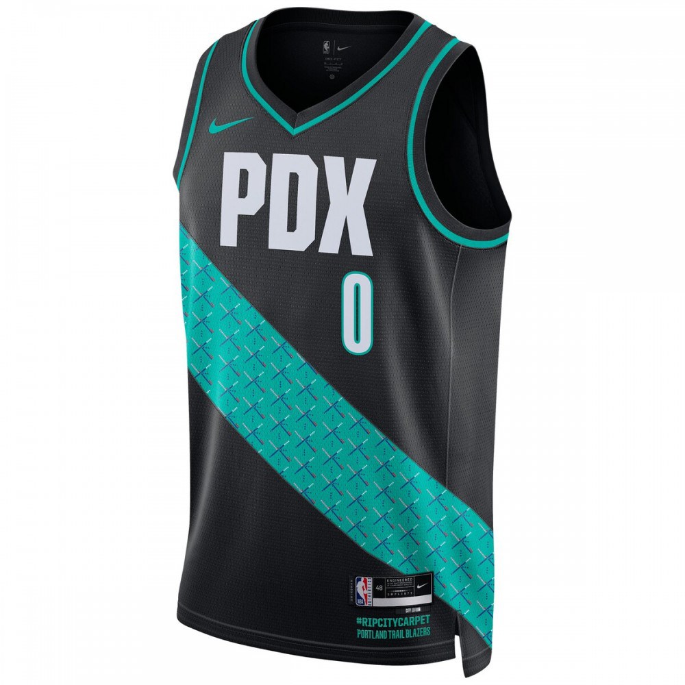 Damian Lillard Portland Trail Blazers Unisex 2022/23 Swingman Jersey City Edition Black - view 2