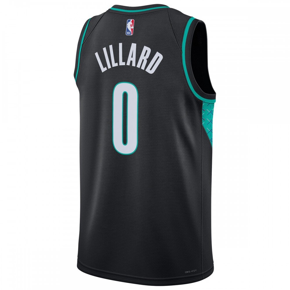 Damian Lillard Portland Trail Blazers Unisex 2022/23 Swingman Jersey City Edition Black - view 3