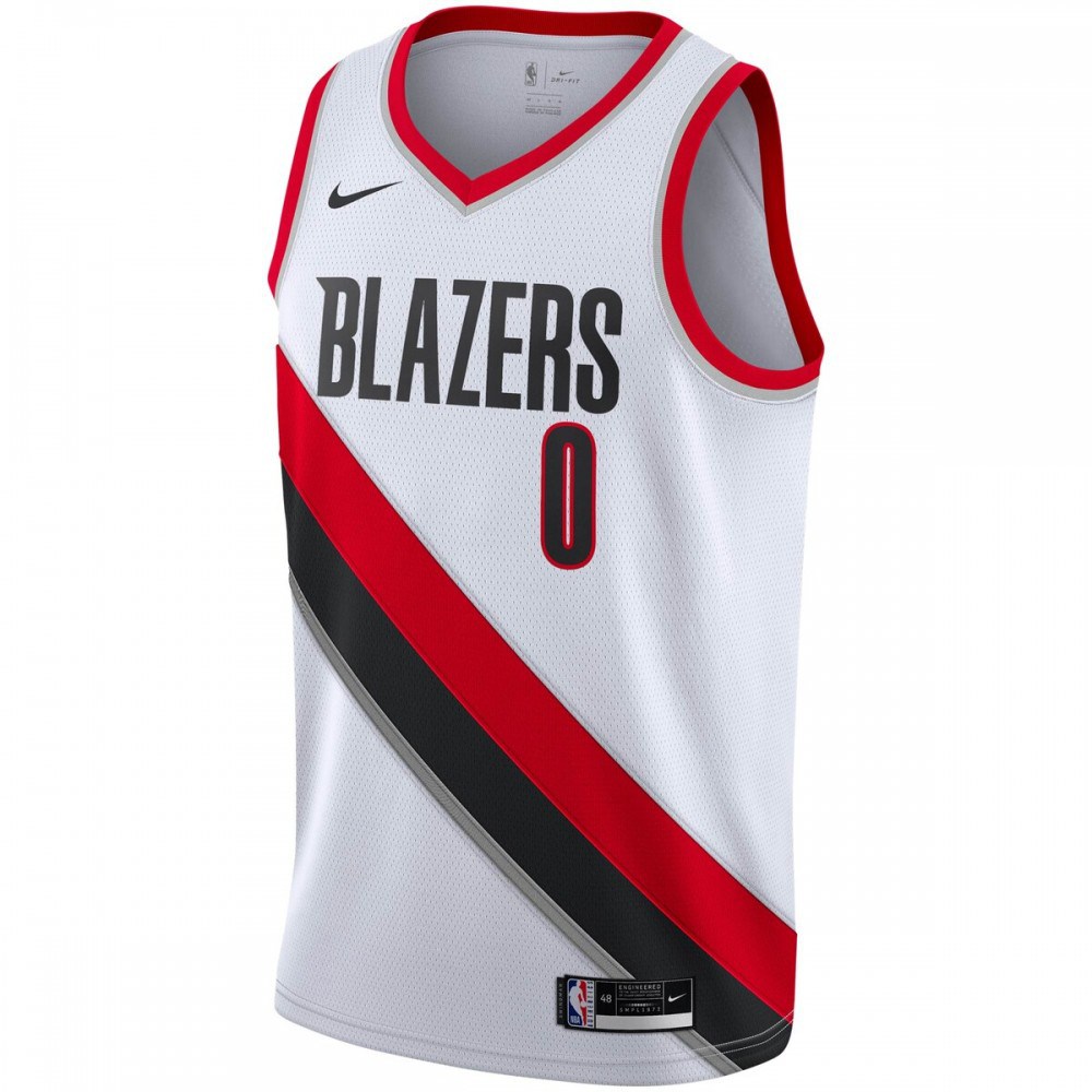Damian Lillard Portland Trail Blazers 2020/21 Swingman Player Jersey Association Edition White - view 2