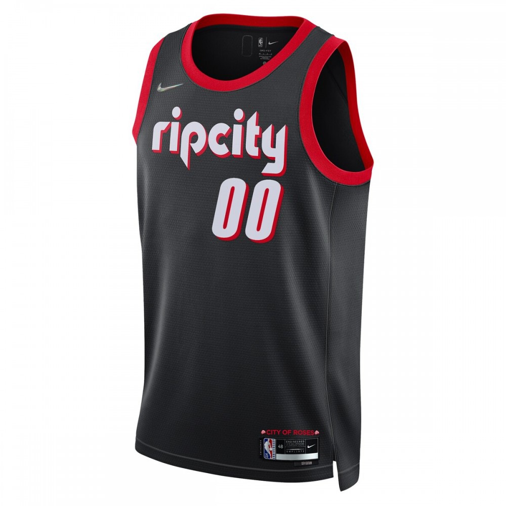 Portland Trail Blazers 2021/22 Swingman Custom Jersey City Edition Black - view 2