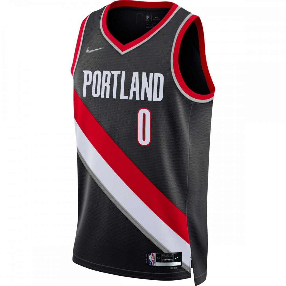 Damian Lillard Portland Trail Blazers 2021/22 Diamond Swingman Jersey Icon Edition Black - view 2