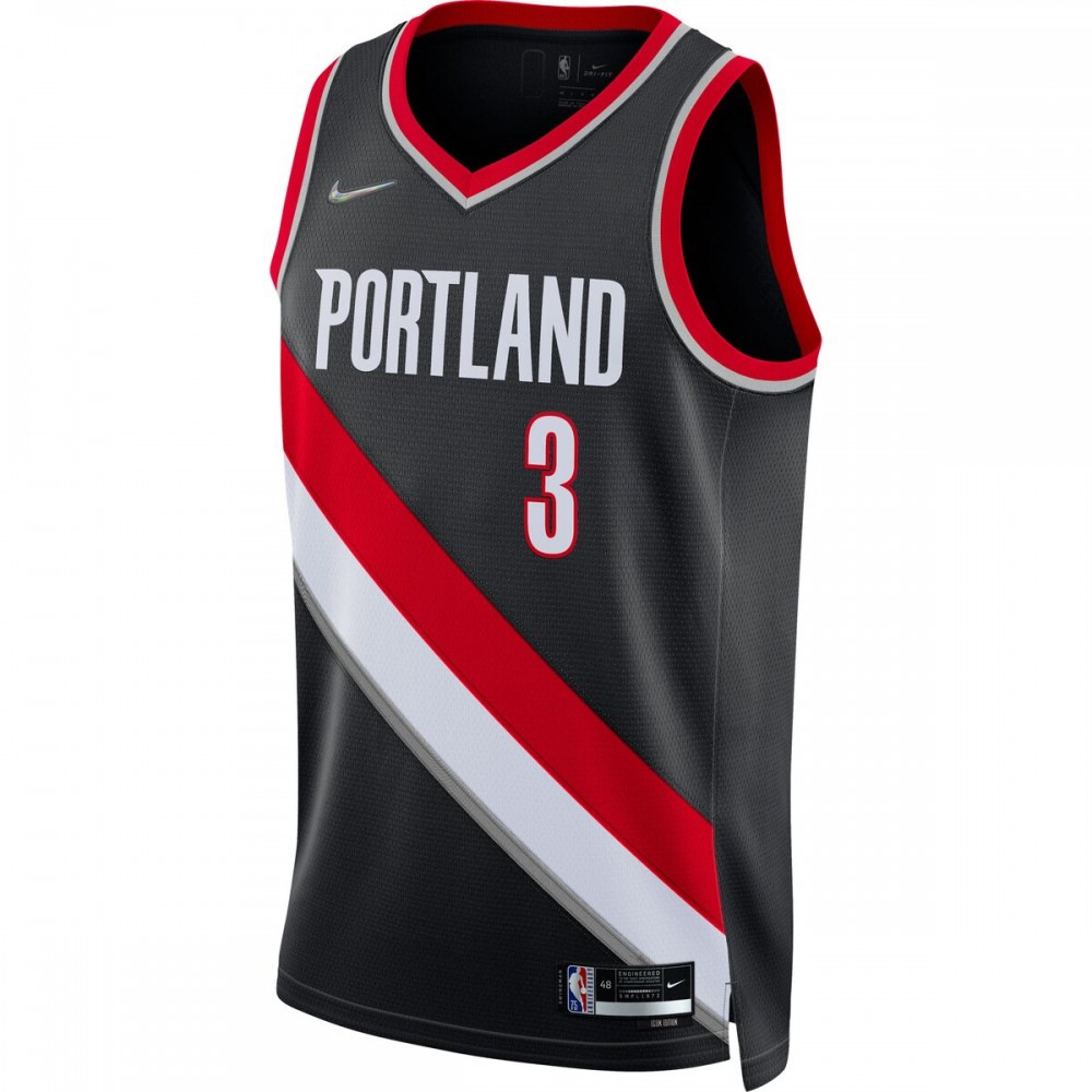 C.J. McCollum Portland Trail Blazers 2021/22 Diamond Swingman Jersey Icon Edition Black - view 2