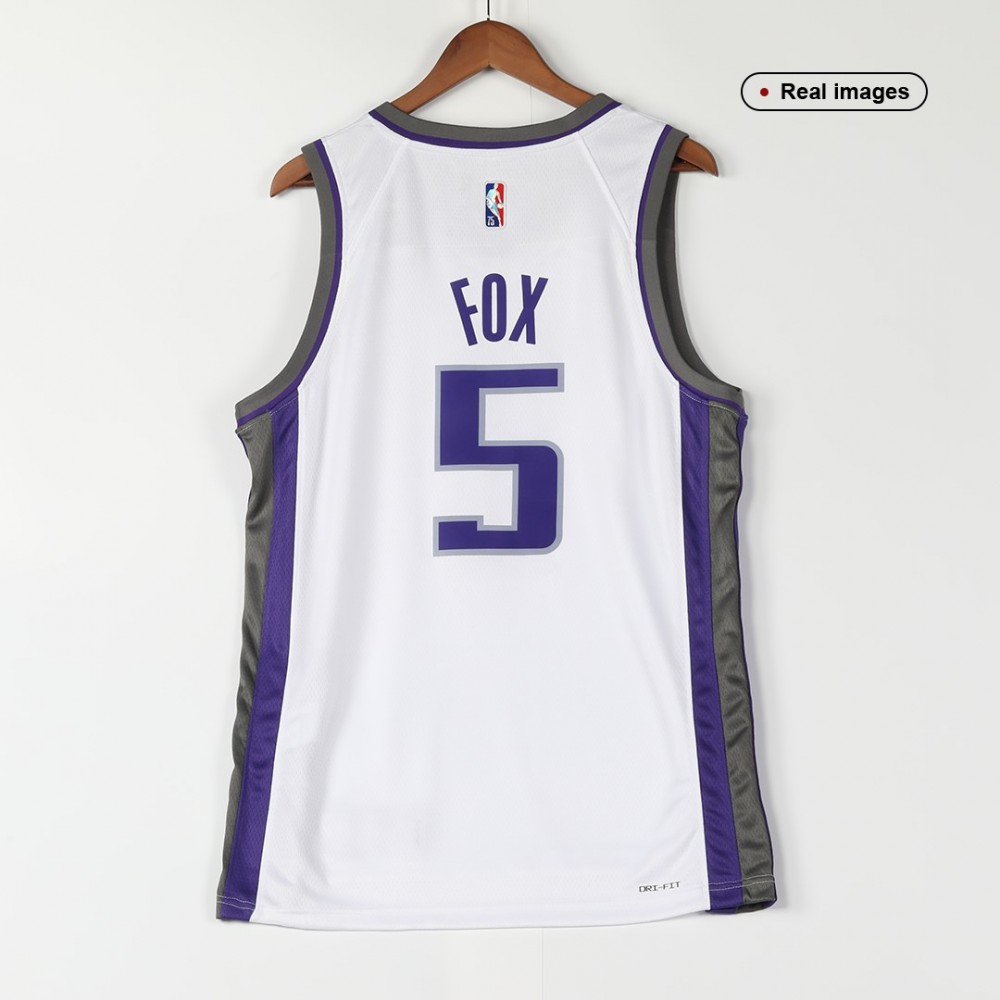 Men's Sacramento Kings De'Aaron Fox #5 White 2021/22 Swingman NBA Jersey Association Edition - view 6