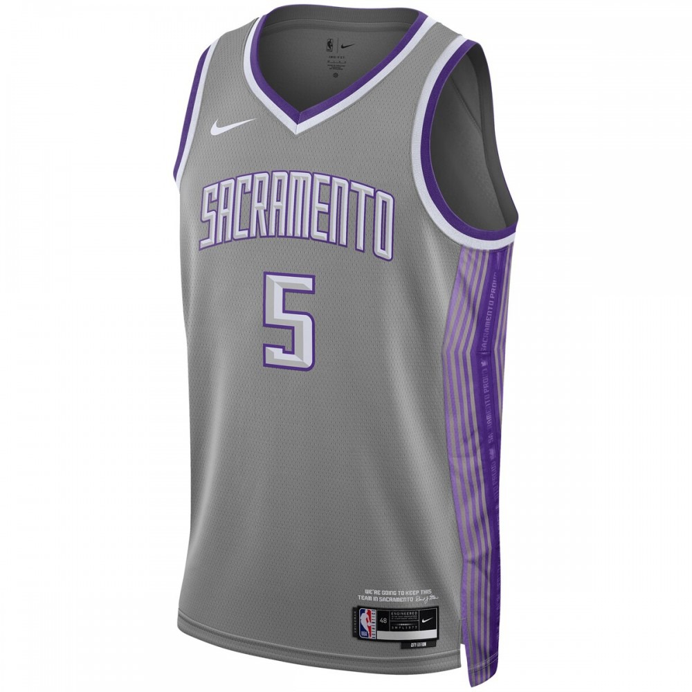De'Aaron Fox Sacramento Kings Unisex 2022/23 Swingman Jersey City Edition Anthracite - view 2