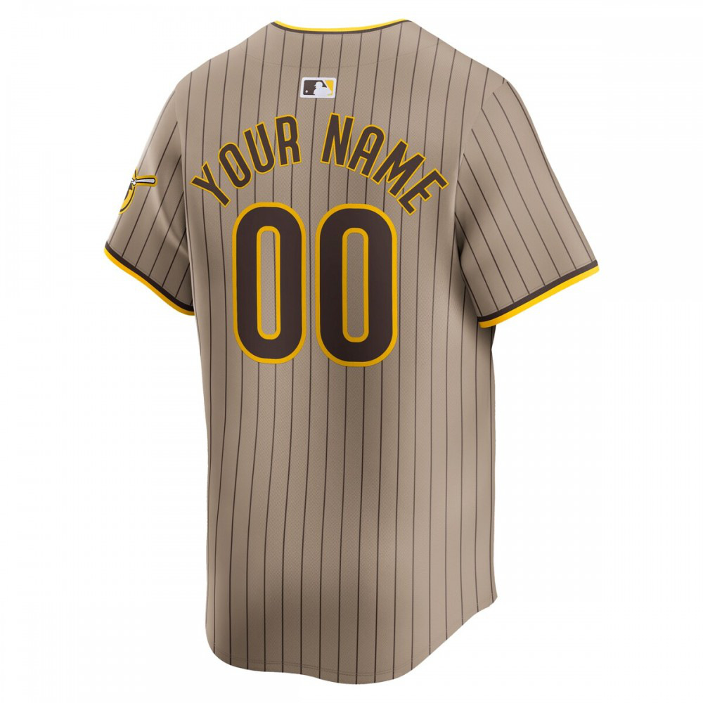 San Diego Padres Alternate Limited Custom Jersey – Khaki - view 3