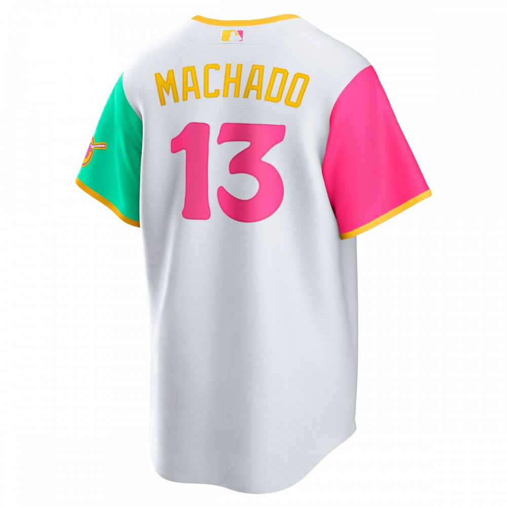 Manny Machado San Diego Padres 2022 City Connect Replica Player Jersey White - view 3