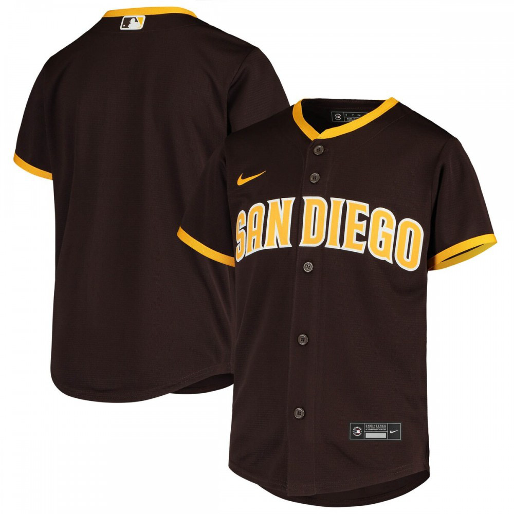 San Diego Padres Youth Road Replica Team Jersey Brown