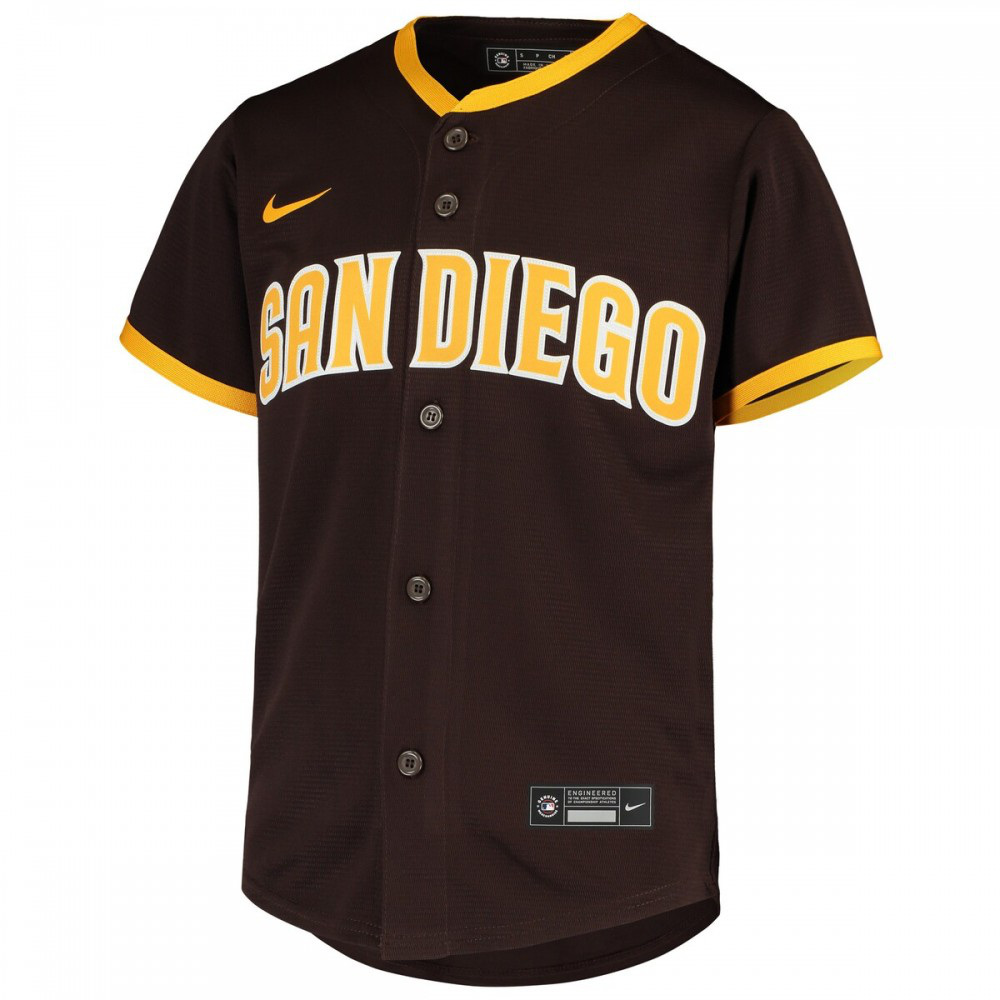 San Diego Padres Youth Road Replica Team Jersey Brown - view 2