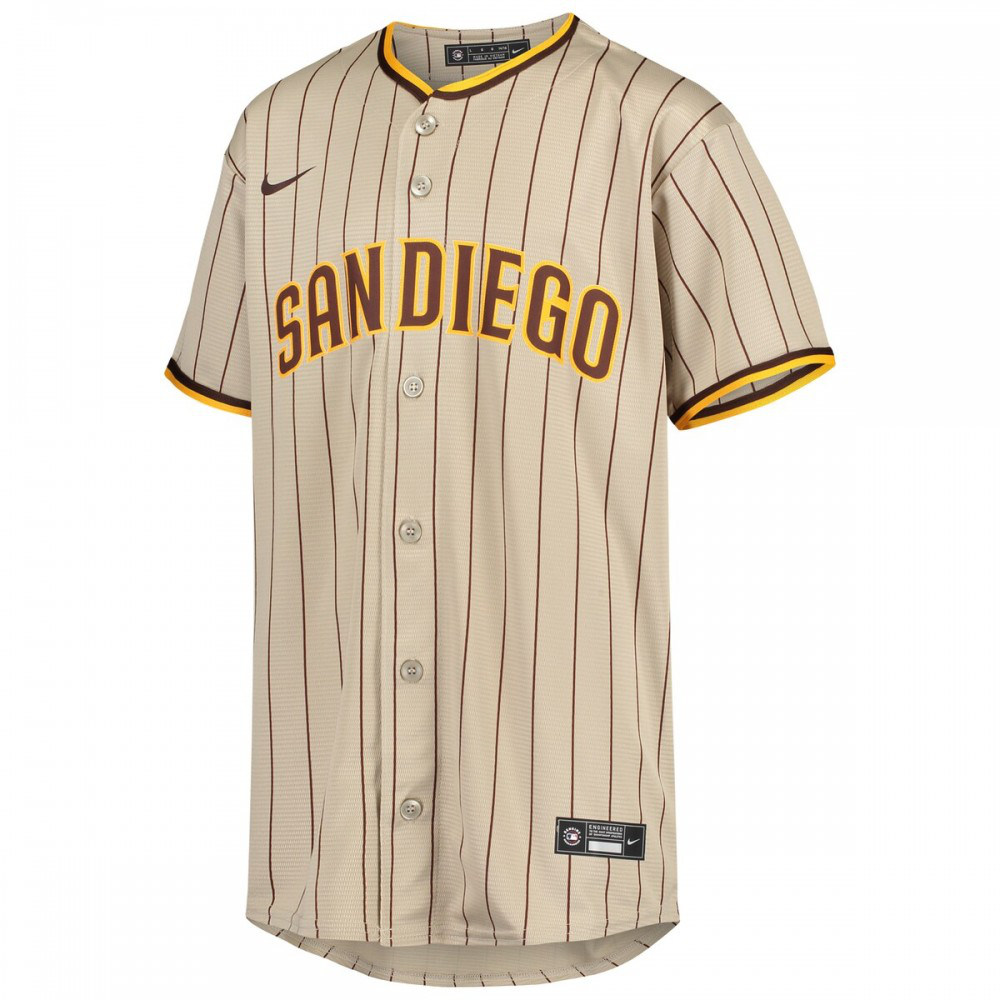 San Diego Padres Youth Alternate Replica Team Jersey Sand/Brown - view 2