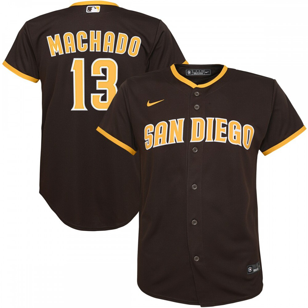 Manny Machado San Diego Padres Youth Alternate Replica Player Jersey Brown
