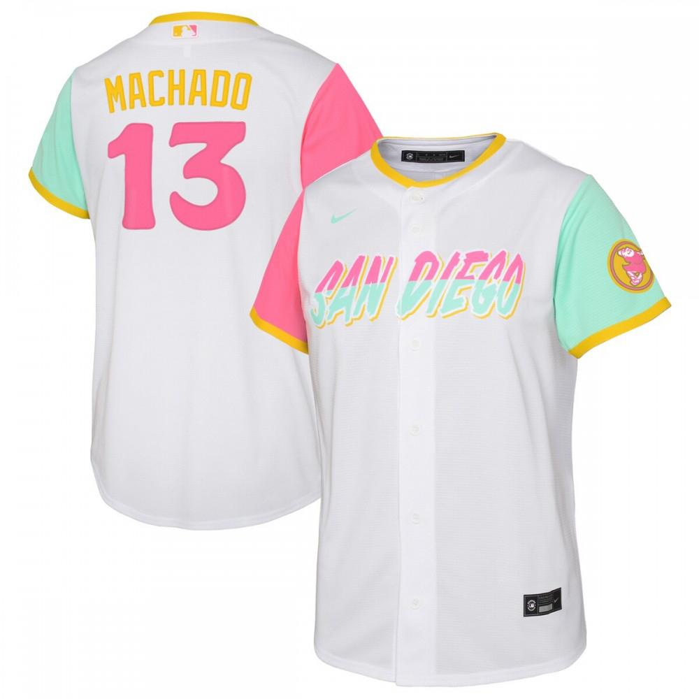 Manny Machado San Diego Padres Youth 2022 City Connect Replica Player Jersey White