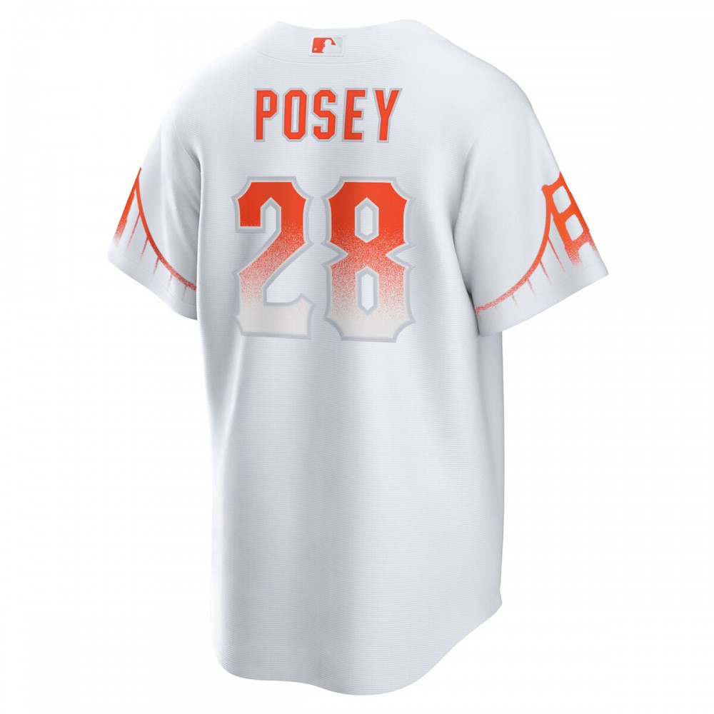 Buster Posey San Francisco Giants 2021 City Connect Replica Player Jersey White - view 3