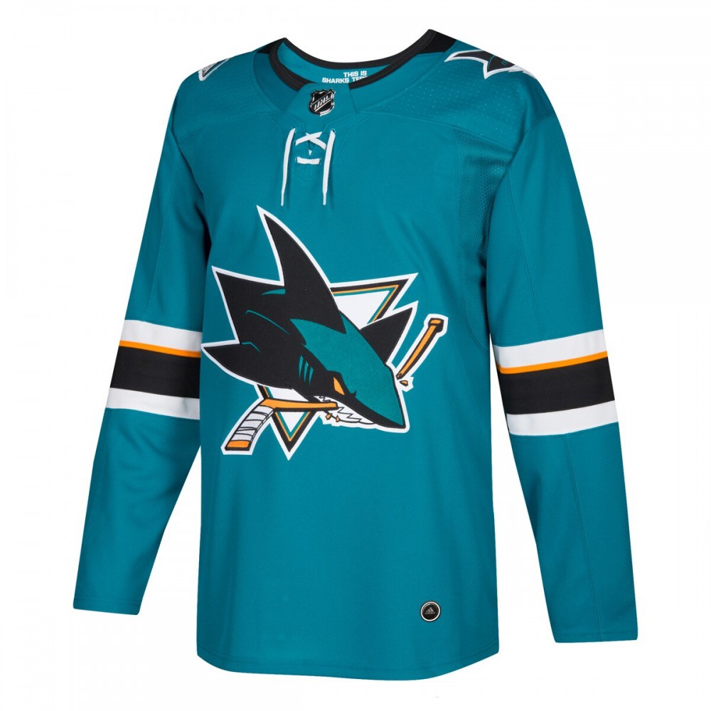 San Jose Sharks Home Athletic Fit Blank Jersey Teal - view 2