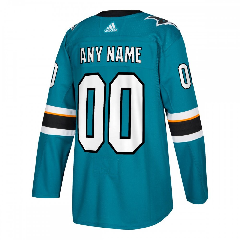 San Jose Sharks Athletic Fit Custom Jersey Teal - view 3