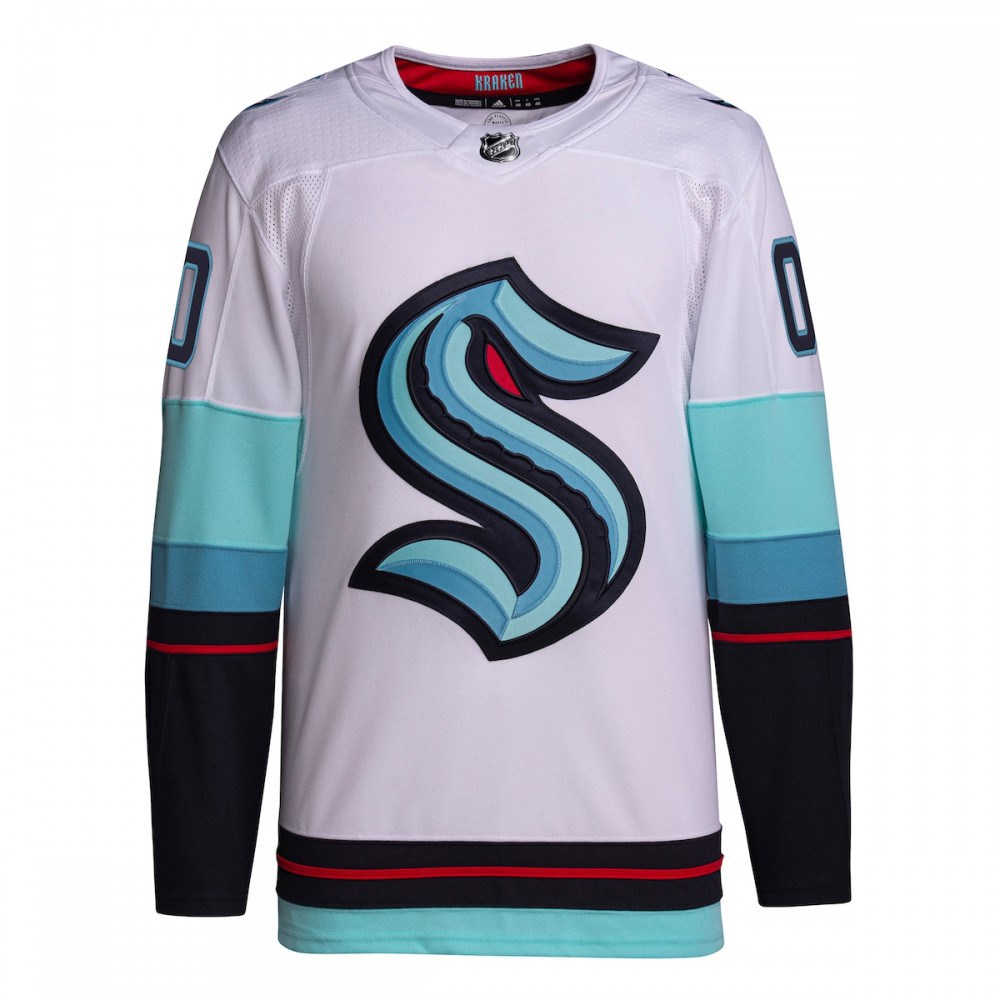 Seattle Kraken Away Primegreen Athletic Fit Custom Jersey White - view 2