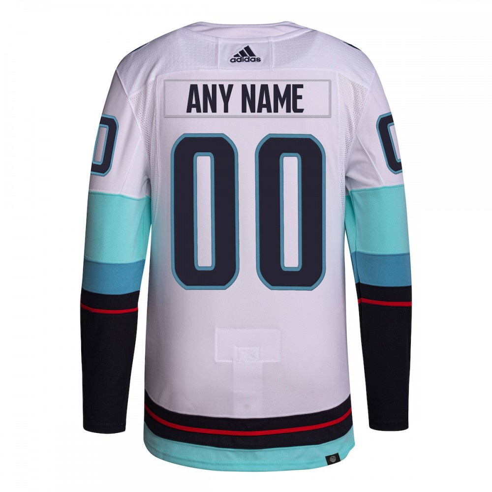 Seattle Kraken Away Primegreen Athletic Fit Custom Jersey White - view 3