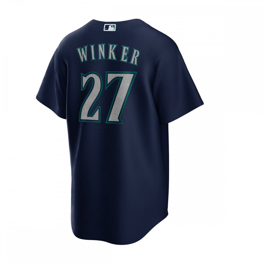 Jesse Winker Seattle Mariners Alternate Replica Player Jersey Navy - view 3