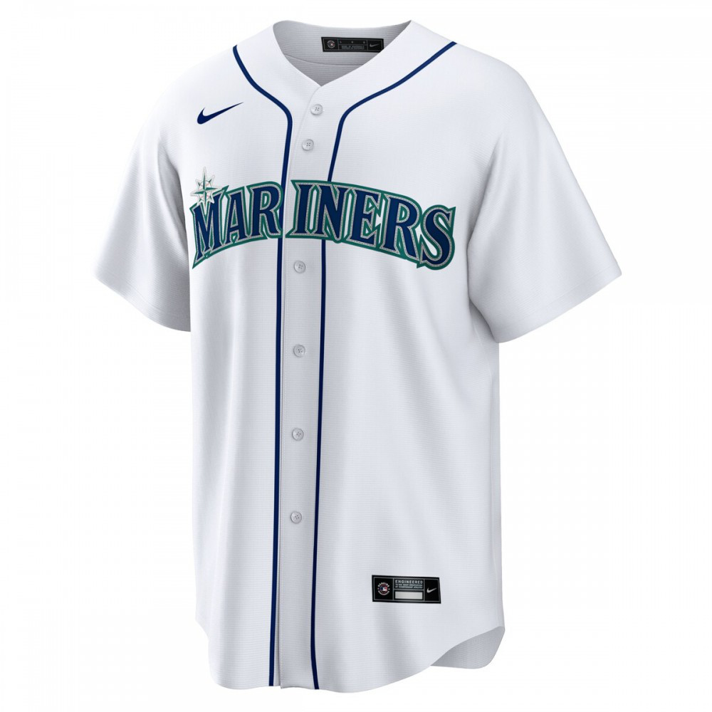 Seattle Mariners Home Blank Replica Jersey White - view 2