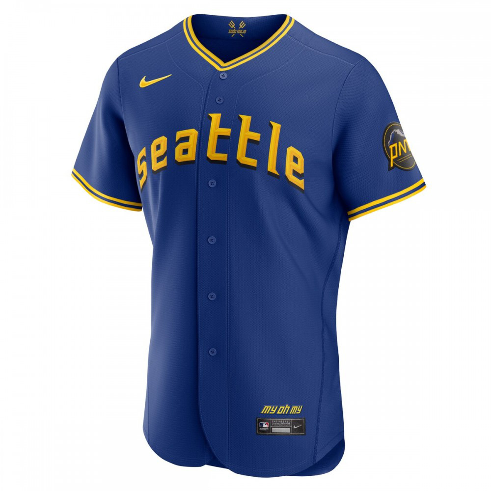Seattle Mariners 2023 City Connect Athletic Fit Jersey Royal - view 2