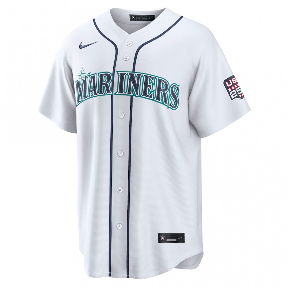 Cal Raleigh Seattle Mariners USA 250 Fourth of July Home Stadium Jersey White - view 2