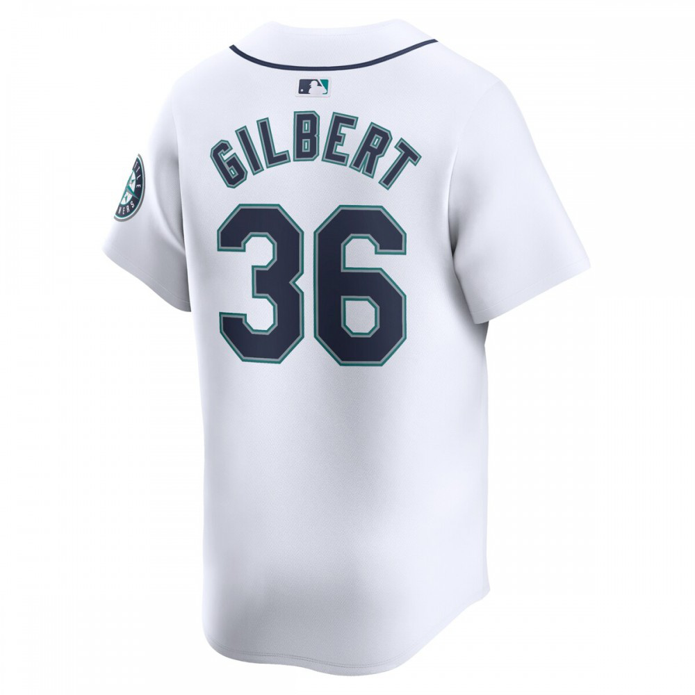 Logan Gilbert Seattle Mariners Home Limited Player Jersey White - view 3