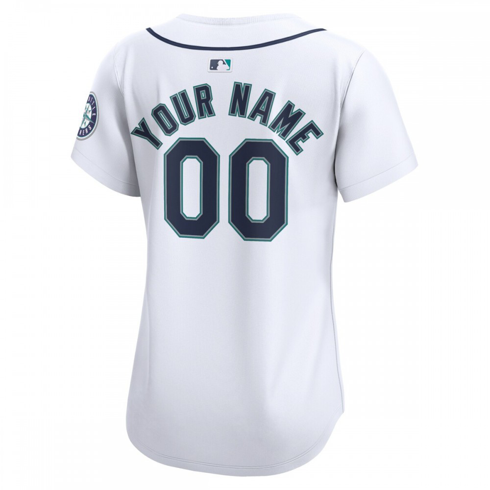 Seattle Mariners Women's Home Limited Custom Jersey White - view 3