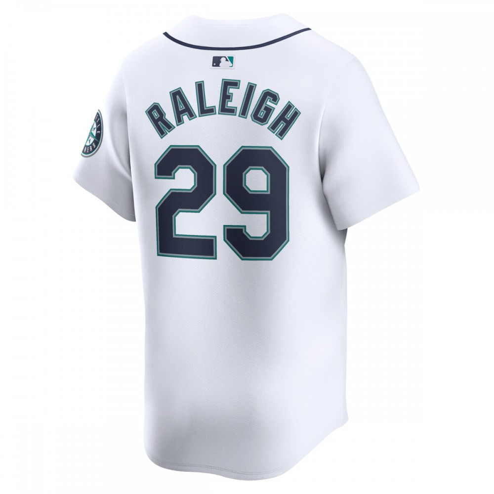 Cal Raleigh Seattle Mariners Home Limited Player Jersey White - view 3